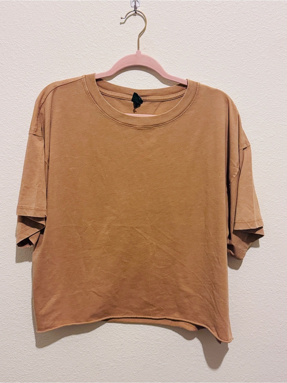 wild fable Short Sleeve Boxy Tee - Camel Brown